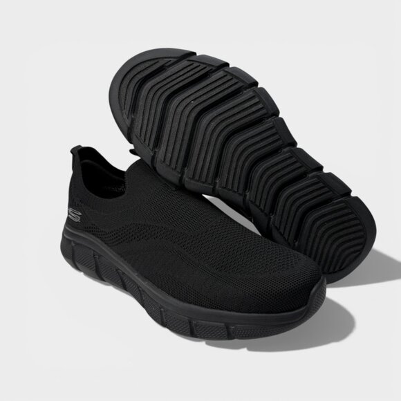 Skechers BOBS B Flex Frigid Edge Mens 8 Black Slip On Stretch Fit 118107 NEW main image 2